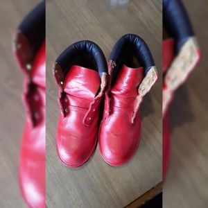 Timberland Boots Custom Painted Red 5M Size 5
